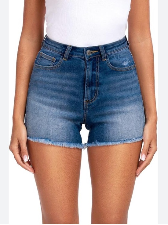 VIP Pants - VIP Jeans Dark Wash Denim Fraying Distressed Cut Off Jean Shorts 17/33 Boho